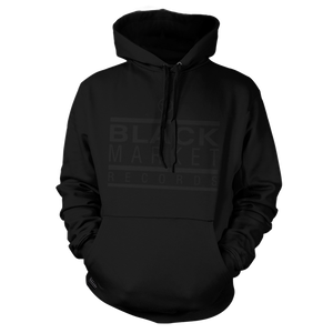 Black Market Records Classic Hoody - Black on Black