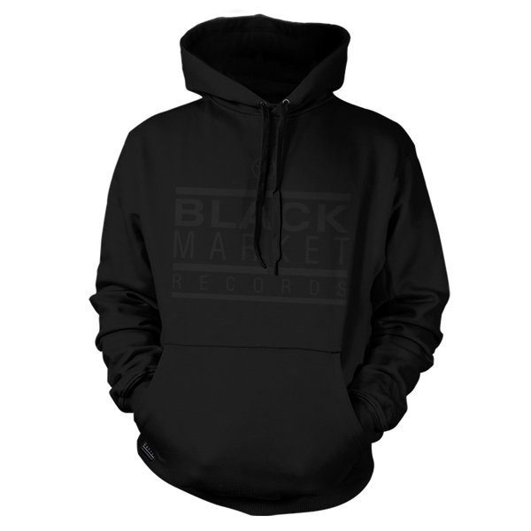 Black Market Records Classic Hoody - Black on Black